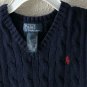 Polo Ralph Lauren Boys Navy Cable Knit V-Neck Sweater Vest Size 2T