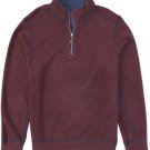 Tommy Bahama Flip Side Half Zip Pullover Sweater Men's M Ruby Wine/Heater/ Blue