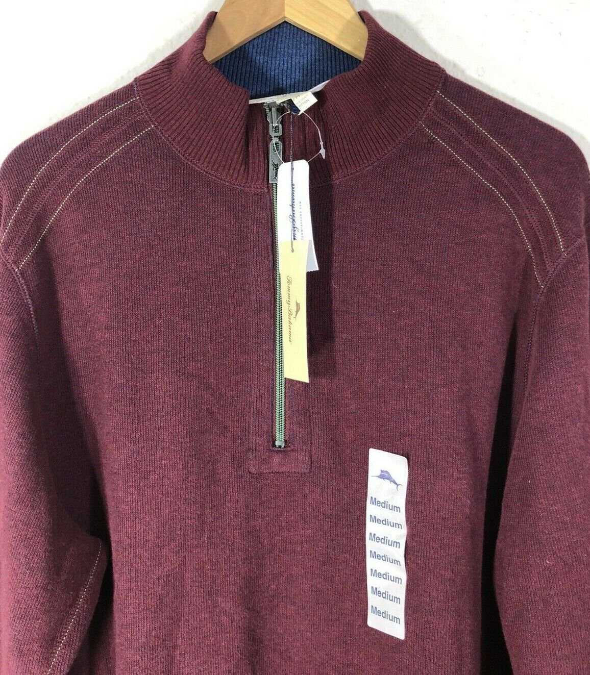 Tommy Bahama Men's Midnight Shade Half Zip Pullover Sweater - Night Sky
