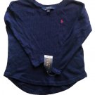 Polo Ralph Lauren Girls Long Sleeve Thermal Shirt Waffle Rounded Hem Top Size 5