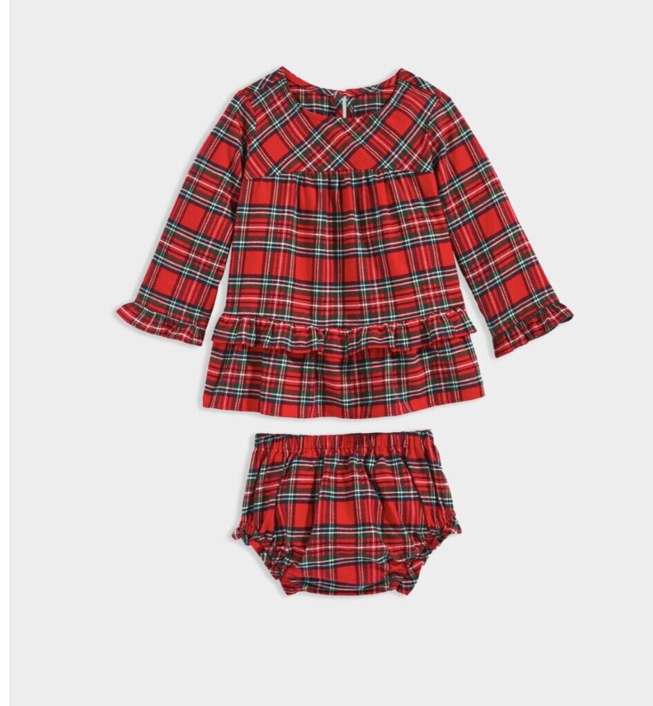 Vineyard Vines Baby Girl Nantucket Tartan Dress w/Bloomer set Sz 12-18 Months