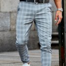 Mens Plaid Pencil Pants Business Casual Slim Fit Trousers Workwear 34W X 34L Mens Plaid Pencil Pants Business Casual Slim Fit Trousers Workwear 34W X 34L