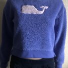 Vineyard Vines Fuzzy Pile Sweater Whale Blue Girls Sz L (14)