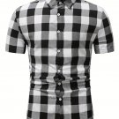 Mens Button Down Standard Classical Fit Plaid Casual SS Shirt M Mens Button Down Standard Classical Fit Plaid Casual SS Shirt M