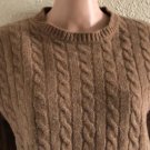 J.Crew Womens Vintage 100% Lambs Wool Cable Knit Sweater Size L Tan J.Crew Womens Vintage 100% Lambs Wool Cable Knit Sweater Size L Tan
