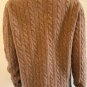 J.Crew Womens Vintage 100% Lambs Wool Cable Knit Sweater Size L Tan