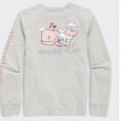Vineyard Vines Girls Cupid Whale Long sleeve Tee Gray Size XL(16)