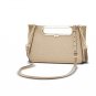 MICHAEL KORS Chelsea Large Leather Convertible Clutch Crossbody Pale Gold