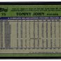Tommy John 1982 Topps Trading Card