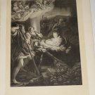 Late 1800s, "La Notte" by Antonio da Correggio, Black and White, Vintage Art, Famous Works