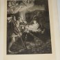 Late 1800s, "La Notte" by Antonio da Correggio, Black and White, Vintage Art, Famous Works
