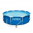 Intex Metal Frame 10' x 30" Outdoor Swimming Pool with Filter Pump & Cover