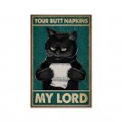 Vintage Look Cat Poster "Your Butt Napkin, Sir" Bathroom Art