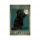 Vintage Look Cat Poster "Your Butt Napkin, Ma'am" Bathroom Art