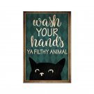 Vintage Look Cat Poster "Wash Your Hands" Bathroom Art
