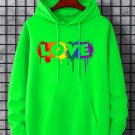 Love Grafitti Style Hoodie Lime Green