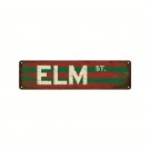 A Nightmare On Elm St Elm St. Street sign with Red/Green Stripes
