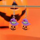 Halloween Jack-O-Lantern Wearing Witches Hat