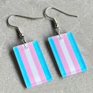 Transgender  Pride Flag Hook Back Earrings