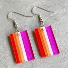 Lesbian Pride Flag Hook Back Earrings