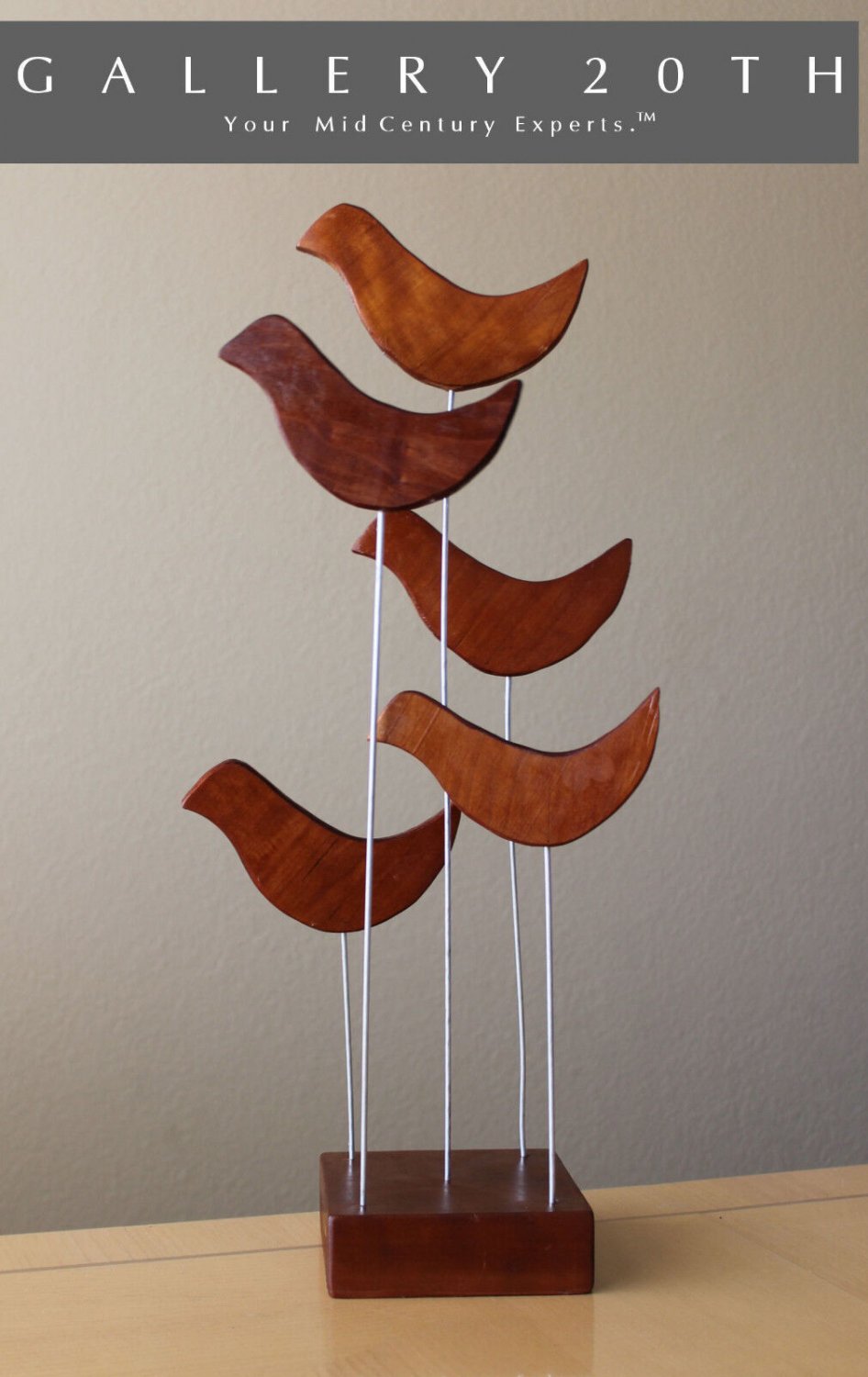 EPIC! MID CENTURY MODERN ABSTRACT BIRDS TEAK SCULPTURE! VTG 50'S 60'S ART ATOMIC