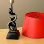 WEINBERG ABSTRACT SCULPTURE LAMP! MID CENTURY MODERN ART! RED FIBERGLASS SHADE!