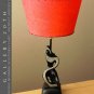WEINBERG ABSTRACT SCULPTURE LAMP! MID CENTURY MODERN ART! RED FIBERGLASS SHADE!