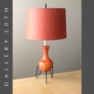 SUPERB! MID CENTURY MODERN ATOMIC ORANGE TRIPOD LAMP! 50'S VTG TABLE MCM SPUTNIK