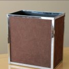 RARE & COOL! MID CENTURY ITALIAN SUEDE CHROME WASTEBASKET! 70'S AFTER PANTON VTG