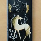 EPIC! MID CENTURY JAPAN HORSE CERAMIC WALL ART SCULPTURE! VTG 50S STALLIONS WILD