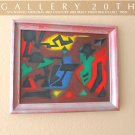 SPECTACULAR! MID CENTURY MODERN ABSTRACT ORIG. OIL PAINTING! ART VTG ATOMIC 1959