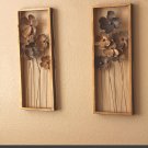 PAIR MID CENTURY MODERN BRUTALIST MOD FLOWER WALL ART! METAL SCULPTURE JERE VTG