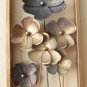 PAIR MID CENTURY MODERN BRUTALIST MOD FLOWER WALL ART! METAL SCULPTURE JERE VTG