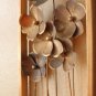 PAIR MID CENTURY MODERN BRUTALIST MOD FLOWER WALL ART! METAL SCULPTURE JERE VTG