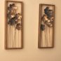 PAIR MID CENTURY MODERN BRUTALIST MOD FLOWER WALL ART! METAL SCULPTURE JERE VTG