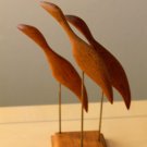 ATOMIC MID CENTURY MODERN ABSTRACT BIRDS TEAK SCULPTURE! VTG 50S 60S DANISH ART