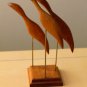 ATOMIC MID CENTURY MODERN ABSTRACT BIRDS TEAK SCULPTURE! VTG 50S 60S DANISH ART