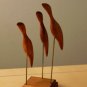 ATOMIC MID CENTURY MODERN ABSTRACT BIRDS TEAK SCULPTURE! VTG 50S 60S DANISH ART