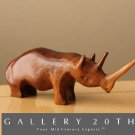 MID CENTURY INDIAN ROSEWOOD RHINOCEROS SCULPTURE VTG AFRICA FIGURINE MODERN ART!