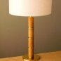 RATTAN TABLE LAMP! ROBSJOHN GIBBINGS FOR HANSEN! MID CENTURY MODERN 1950s DECO
