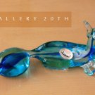 MID CENTURY MODERN BLUE GLASS FOX SCULPTURE! VTG MURANO VENETIAN ART 50'S BLOWN