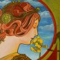 EPIC! VTG ALPHONSE MUCHA OIL PAINTING INTERPRETATION! LA PRIMAVERE! ORIGINAL ART