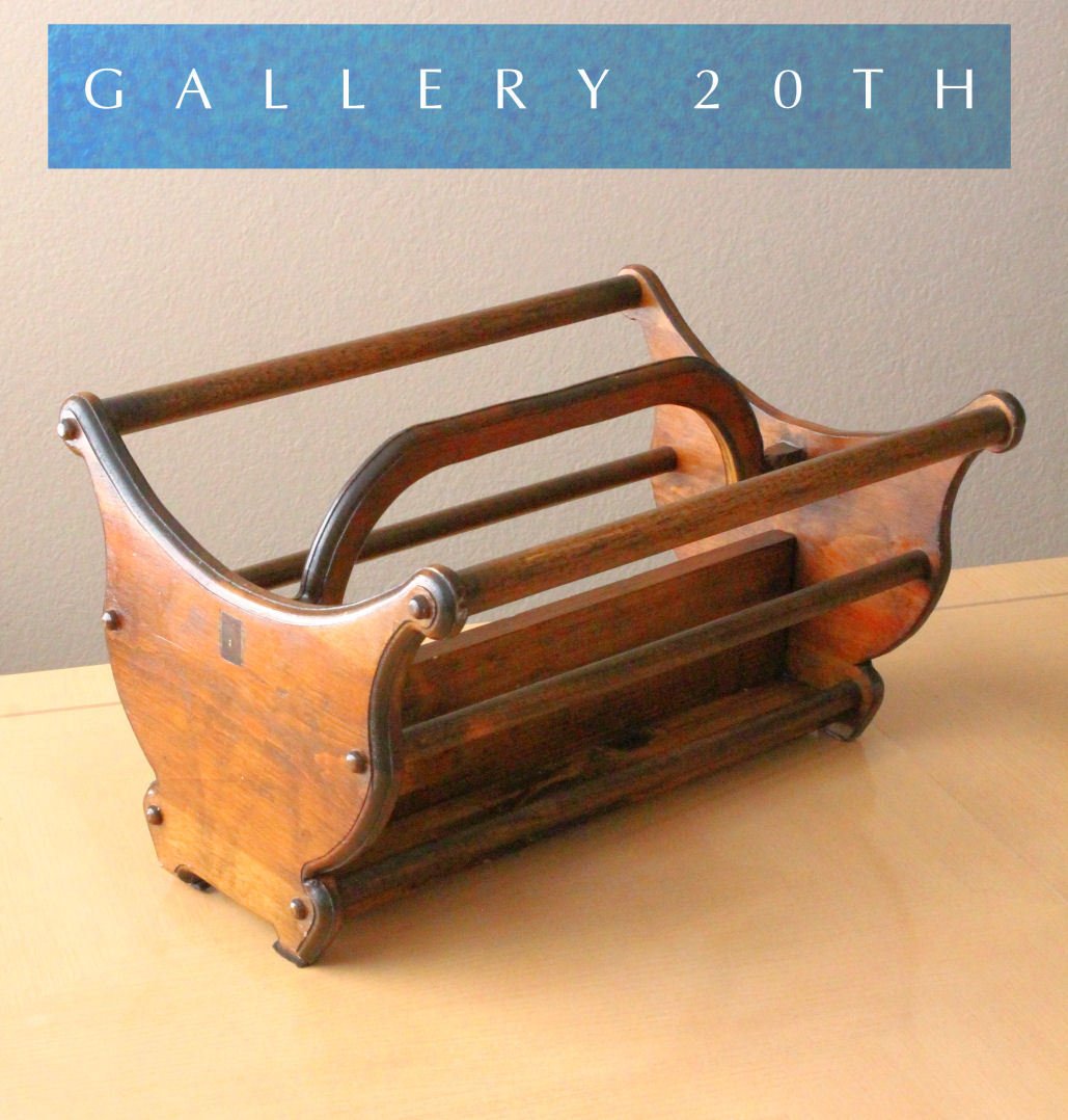 SUPERB! MID CENTURY MODERN ORIG. HANDCRAFTED MAGAZINE RACK! 50'S WOOD VTG DANISH