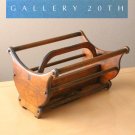 SUPERB! MID CENTURY MODERN ORIG. HANDCRAFTED MAGAZINE RACK! 50'S WOOD VTG DANISH