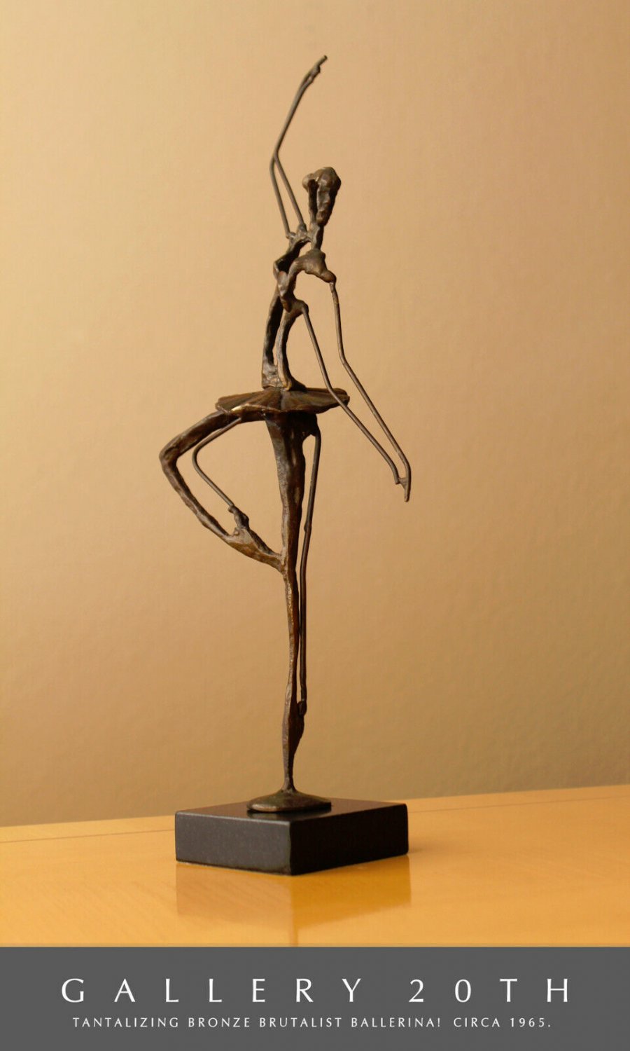 MID CENTURY MODERN BRUTALIST BRONZE BALLERINA SCULPTURE! VTG GIACOMETTI ERA JERE