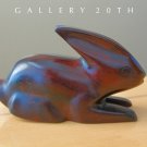 WOW! HANDCARVED VTG MID CENTURY MODERN IRONWOOD RABBIT SCULPTURE! 60'S BUNNY