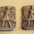 RARE! PAIR ART DECO ARTEMIS THE HUNTRESS BOOK ENDS! GREYHOUND 20's 30's GODDESS