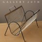 VTG ATOMIC MODERN MAGAZINE RACK! 1950S MID CENTURY INTERIOR DESIGN BRASS RETRO
