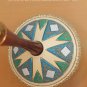 MID CENTURY DANISH MODERN ATOMIC TEAK TABLE LAMP! VTG 50'S SAUCER UFO PLASTER