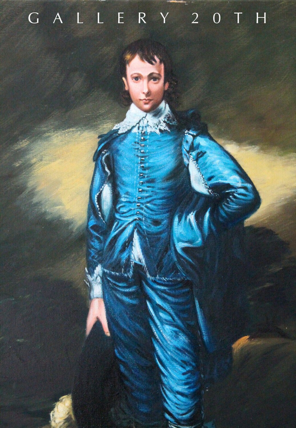 WOW!! "BLUE BOY" ORIG. ART OIL PAINTING! SUPERB THOMAS GAINSBOROUGH REPRODUCTION